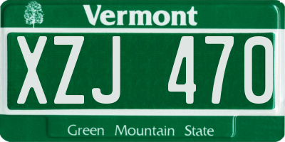 VT license plate XZJ470