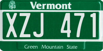 VT license plate XZJ471