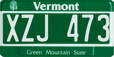 VT license plate XZJ473
