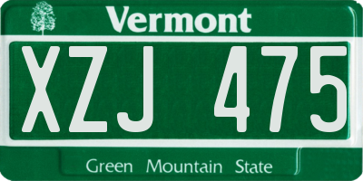 VT license plate XZJ475