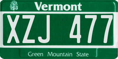 VT license plate XZJ477
