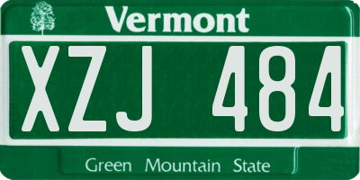 VT license plate XZJ484