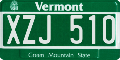 VT license plate XZJ510