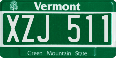 VT license plate XZJ511