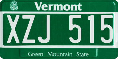 VT license plate XZJ515