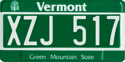 VT license plate XZJ517