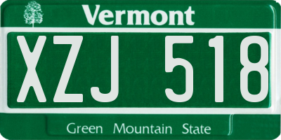 VT license plate XZJ518