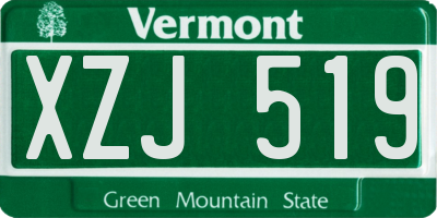 VT license plate XZJ519
