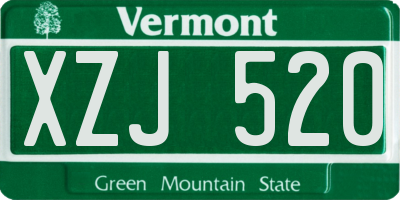 VT license plate XZJ520