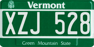 VT license plate XZJ528