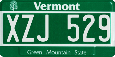 VT license plate XZJ529