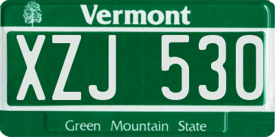 VT license plate XZJ530