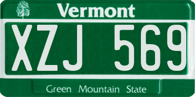 VT license plate XZJ569