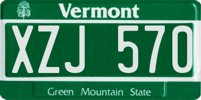 VT license plate XZJ570