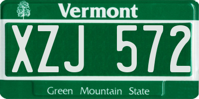 VT license plate XZJ572
