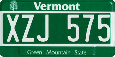 VT license plate XZJ575