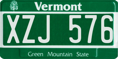 VT license plate XZJ576