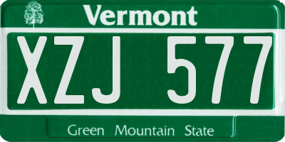 VT license plate XZJ577