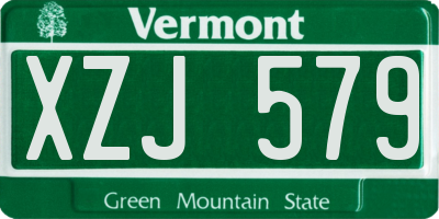 VT license plate XZJ579