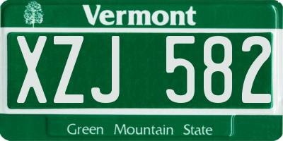 VT license plate XZJ582