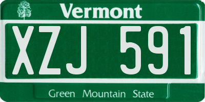 VT license plate XZJ591