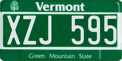 VT license plate XZJ595
