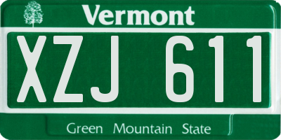 VT license plate XZJ611
