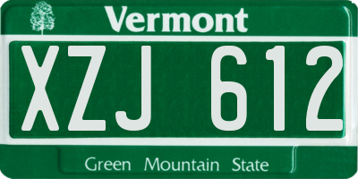 VT license plate XZJ612