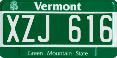 VT license plate XZJ616