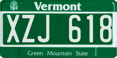 VT license plate XZJ618