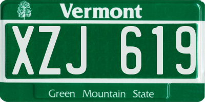 VT license plate XZJ619