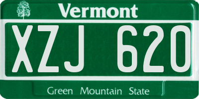 VT license plate XZJ620