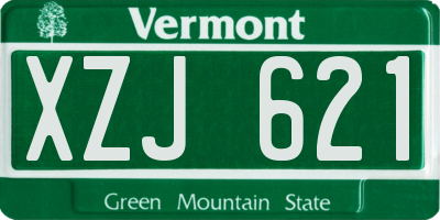 VT license plate XZJ621