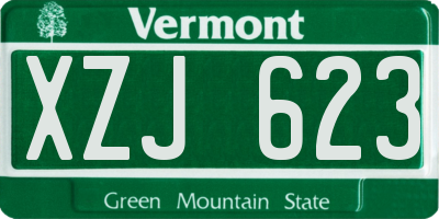 VT license plate XZJ623