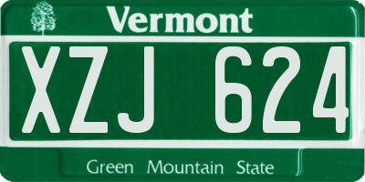 VT license plate XZJ624