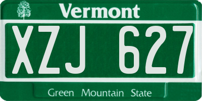 VT license plate XZJ627