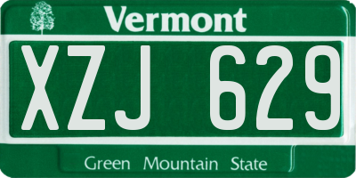 VT license plate XZJ629