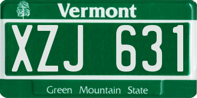 VT license plate XZJ631