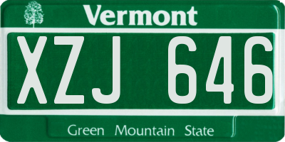 VT license plate XZJ646