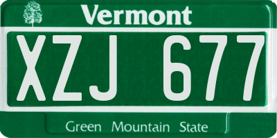 VT license plate XZJ677
