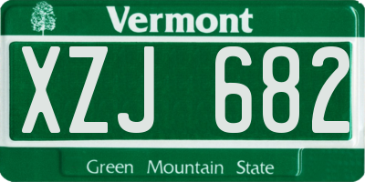 VT license plate XZJ682