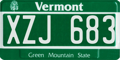 VT license plate XZJ683
