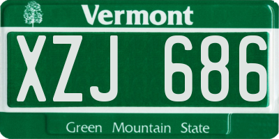 VT license plate XZJ686