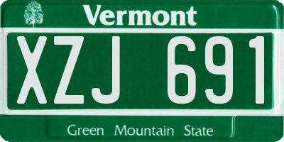 VT license plate XZJ691