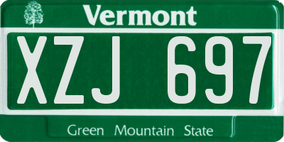 VT license plate XZJ697