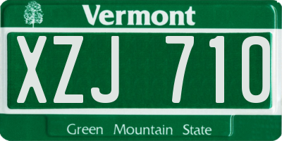 VT license plate XZJ710