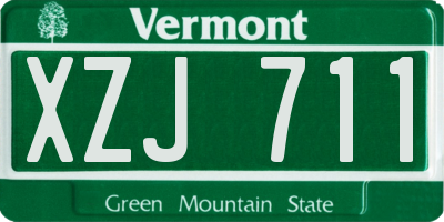 VT license plate XZJ711