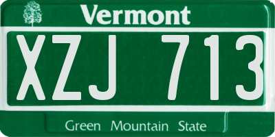 VT license plate XZJ713