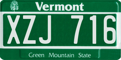 VT license plate XZJ716