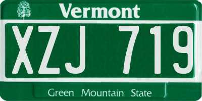 VT license plate XZJ719